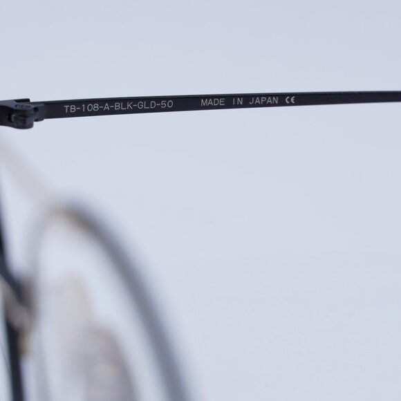 🕶️ New Thom Browne TB108 ABLKGLD50 Eyeglasses - Black/Gold Frame 50mm - Picture 7 of 11